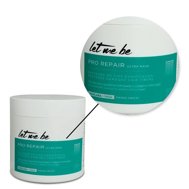 Let Me Be Smoothing Protein 1L/33.8fl.oz + Deep Repair Mask 500ml/16.90fl.oz Haircare Duo - Professional Strength Treatment and Mask - Image 3